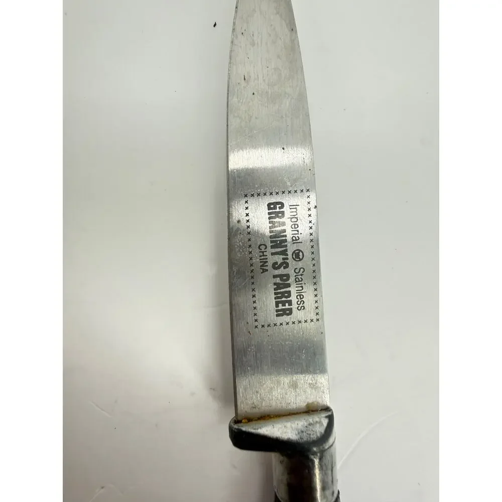 Imperial Grannys Parer Stainless Steel Paring Knife Black Handle Vintage Kitchen